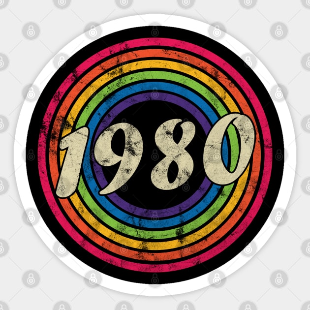 1980 - Retro Rainbow Faded-Style Sticker by MaydenArt